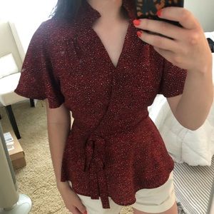 Leopard Print Wrap Top